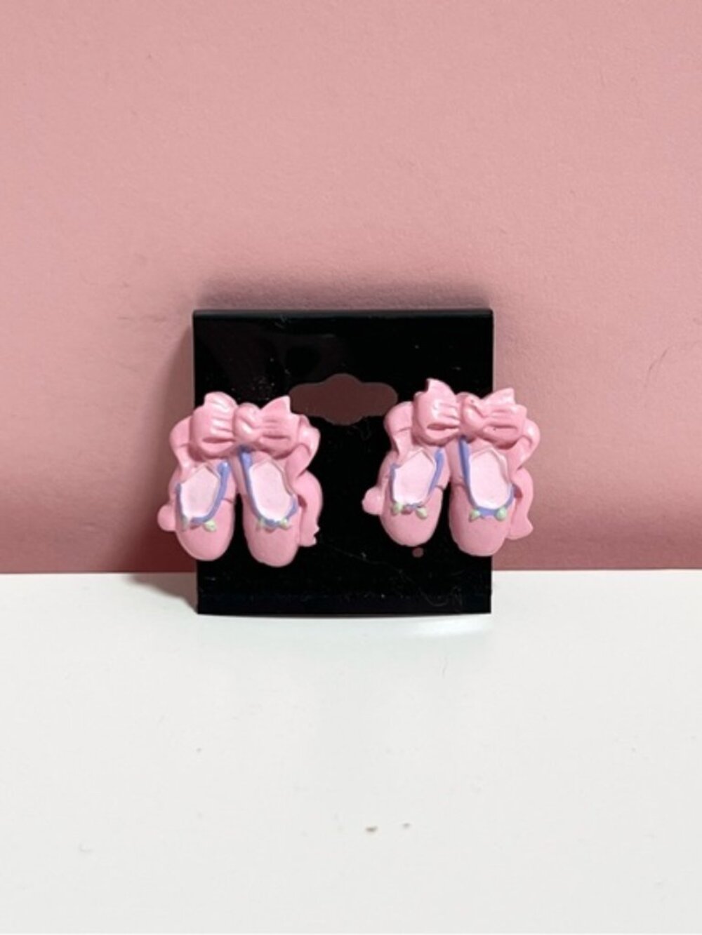 Y2K pastel pink ballerina ballet slipper earrings